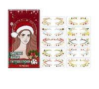 Autocollants de maquillage pour le visage de Noël - Autocollants de décoration de visage de Noël pour 10X | Autocollants de visage de noël, autocollants cosmétiques de Festival d'hiver pour ha