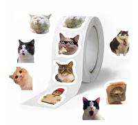 Autocollants de Mèmes Chats,Adhésifs Imperméables 500 Pièces Mignons Drôles - Décalcomanies Voiture pour Adolescents Famille Amis Halloween Noël Ordinateur Portable Bouteille