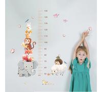 Autocollants de mesure de taille avec divers animaux arc-en-ciel et sirènes, décor de chambre d'enfant, stickers muraux autocollants, convient pour la pépinière sirène,animaux élevés en hauteur,acclam