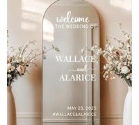 Autocollants de miroir de mariage personnalisés, bienvenue dans nos autocollants de panneaux de mariage, panneaux en vinyle de fête de fiançailles avec nom personnalisé