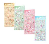 Autocollants de motivation - Autocollants de dessin animé | Décalcomanies | Fournitures de scrapbooking 3D fruits animaux | Petit autocollant à bulles de mignon | Décalcomanies de livre pour