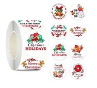 Autocollants De Noël 1 Rouleau De 500 Pièces Multicolore