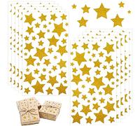 Autocollants de Noël, 10 Feuilles Autocollants de Noël Pailletés Gommettes Étoiles d'or pour Décorations, NoëL Décoration Stickers