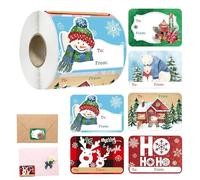 Autocollants de Noël - 250 autocollants mignons auto-adhésifs Joyeux Noël | Convient pour les sacs en papier d'emballage Bas de Noël Arbre de Noël Vacances Anniversaire Mariage Halloween Fête