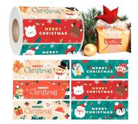 Autocollants De Noël | 300 Pièces Autocollants de Noël en Rouleau Décor - Étiquettes d'Emballage Autocollantes,Pour Les Fêtes Les Rassemblements Familiaux Le Bureau L'Expédition L'Emballage Et La
