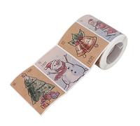 Autocollants de Noël 6 designs 250 étiquettes décoratives autocollantes de Noël pour cartes, enveloppes cadeaux, boîtes