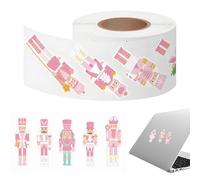 Autocollants de Noël Casse-noisette - Autocollants mignons de vacances de dessin animé, designs autocollants colorés, et résistants aux déchirures avec réutilisables, décoration créative pour