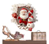 Autocollants de Noël | Effet 3D Père Noël Grandes Décorations | Autocollants d'hiver Pour Murs Intérieurs - Pour Salon Cuisine Salle De Bains Fenêtre Armoires Boutique Photos