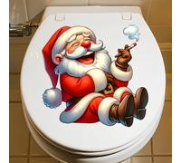 Autocollants de Noël en PVC pour Couvercle de Toilette, Autocollants WC Auto-adhésifs Étanches Détachables, Décoration de Noël pour Fenêtre & Réfrigérateur
