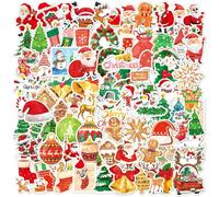 Autocollants de Noël en Vinyle - 100pcs Étiquettes et Stickers pour Décorations de Noël (Couleur B)