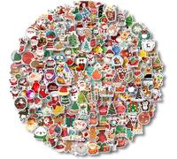 Autocollants de Noël en Vinyle - 200 Pièces, Stickers Décoratifs à Thème Festif, Gomettes pour Décorations de Noël