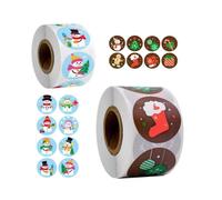 Autocollants De Noel Gommettes Noël Vacances Cadeau Autocollants, 1000 Pcs Étiquettes Adhésives en Papier Kraft Forme