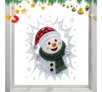 Autocollants de Noël Grand Effet Craquelé Auto-Adhésif Réutilisable Déco | grands autocollants de Noël pour vitre pour maison bureau porte vitrée miroir intérieur hiver petits