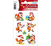 Autocollants de Noël HERMA DECOR "Renard de Noël" 3 feuilles à 6 autocollants