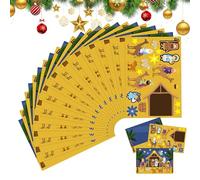 Autocollants de Noël, Jésus Nativité religieux, 12 pièces Kits Craft Supplies Scrapbook, Favors de fête des fêtes, décorations de Noël pour la maison, salle de classe, projets artistiques, 8.27x5.71x0