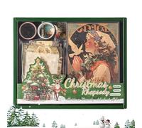 Autocollants de Noël pour album de bricolage avec carnet de notes | Autocollants de Noël pour travaux manuels avec notes adhésives - Kit d'autocollants de Noël pour adultes et enfants pour la