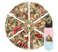 Autocollants de Noël pour Arts Créatifs | 50 Autocollants pour Téléphone,Décorations Vintage Imperméables pour Intérieur et Extérieur sur Porte Bouteille Verre Frigo Voiture Maison