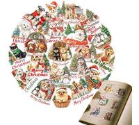 Autocollants De Noël Pour Bricolage - 56 Pièces Décalcomanies Festives Thème Chien,Autocollants Thème Noël - Pour Coque Téléphone Fenêtre Intérieur Extérieur Maison