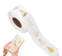 Autocollants de Noël pour cartes | Décalques d'arbre en feuille d'or de 2,5 cm, rouleau d'autocollants transparents en feuille d'or - pour, étudiants, amis, famille, mère, père, vacances