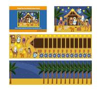 Autocollants de Noël pour crèche de Noël - Jolis autocollants de la naissance de Jésus - 12 unités décalcomanies fournitures album découpes pour adultes famille