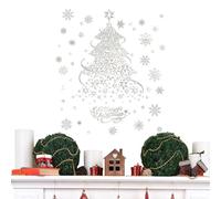 Autocollants De Noël Pour Fenêtres,2 Feuilles d Autocollants Réutilisables - Adhésifs Statiques Sapin de Noël Saisonniers pour Fenêtre - Pour Les Fêtes Sur Porte En Verre Mur Miroir Et Salle