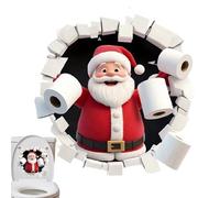Autocollants de Noël pour murs - décorations de Noël en PVC drôles | Autocollants de Père Noël pour murs et réservoir d'eau, pour pendaison de crémaillère, fête du Nouvel An, fête de la salle de bain