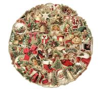 Autocollants de Noël rétro: décalcomanies de Noël imperméables, étiquettes en vinyle festives, paquet d'autocollants décoratifs | 50 motifs de thème vintage pour bouteilles d'eau, ordinateurs porte