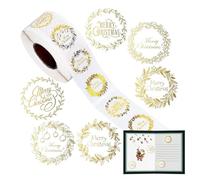 Autocollants de Noël - Rouleau adhésif de 2,5 cm, décalcomanies de Noël en papier couché, scellants festifs de 500 pièces avec design transparent | Étiquettes décoratives joyeuses pour enveloppes de