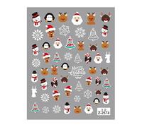 Autocollants de noël scintillants pour ongles, 1 feuille, décorations d ' ongles auto-adhésives en relief 5D, flocon de neige pour vacances d ' hiver