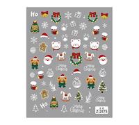 Autocollants de noël scintillants pour ongles, 1 feuille, décorations d ' ongles auto-adhésives en relief 5D, flocon de neige pour vacances d ' hiver