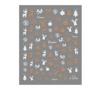 Autocollants de noël scintillants pour ongles, 1 feuille, décorations d ' ongles auto-adhésives en relief 5D, flocon de neige pour vacances d ' hiver