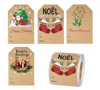 Autocollants de nom de Noël | Étiquettes adhésives décoratives | Autocollants de nom de Noël | Pour emballage de festival, fête, vacances, artisanat, maison, célébration saisonnière familiale, école
