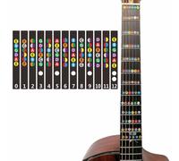 Autocollants de notes pour touche de guitare Avec diagramme Avec échelle des dièses et des bémols et accords à trois sons Version allemande