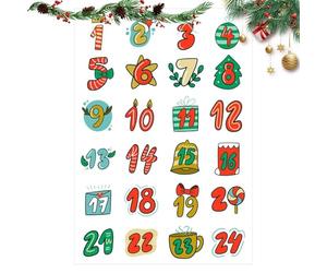 Autocollants De Numéro De Calendrier De L'Avent De Noël, Chiffres Autocollants Pour Calendrier De L'avent, Numéro Gommettes Noël, 1-24 Autocollants Numéros, Autocollants De Scellage De Cadeaux