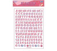 Autocollants de papeterie 3D en forme de lettres de l'alphabet - Couleurs bonbon - Pour agenda, planificateur, bloc-notes, fournitures de papeterie (pêche) - Design durable