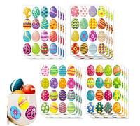 Autocollants de Pâques pour,autocollants d'œufs de Pâques - 16 modèles d’autocollants d’œufs colorés pour enveloppes,Autocollants joyeuses pâques, 16 feuilles, autocollants de décoration de vacances