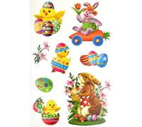 Autocollants de Pâques pour fenêtres 30 x 20 cm