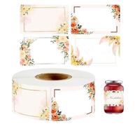 Autocollants de pâtisserie - Étiquettes à motifs de fleurs, autocollants artisanaux DIY, autocolants pour pots d'étiquettes | Adhésif pour récipient de gelée Canning, accessoire d'organisation