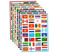 Autocollants de pays, 196pcs Autocollants de drapeau mondial imperméables, autocollants de drapeau auto-adhésifs, 1,8x1.2 Mini autocollants de drapeau country pour événements sportifs, voyage, journa