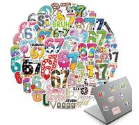 Autocollants de Petits Chiffres | 50 Feuilles Autocollantes Étanches Décalcomanie 67 | Autocollant Mignon - pour Porte Bouteille de Vin Emballage Anniversaire Noël