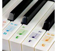 Autocollants de piano de couleur pour claviers 88/76/61/54/49/37 touches ; excellent outil visuel pour les enfants et les débutants ; transparent et amovible