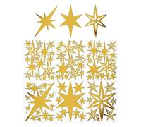 Autocollants De Plafond En Étoiles | 78 Pièces De Décoration 3D Amovible,Décorations Murales Art Miroir | Pour Plafond Chambre Salle De Séjour Noël Appartement Vacances Anniversaire Fête