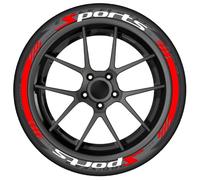 Autocollants de pneus, 8 autocollants de bord roue voiture, bricolage personnalisé 3D Lettrage des pneus, caoutchouc rouge automatique Sport Sport sur logo, décalcomanies lettre voiture
