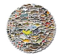 Autocollants de poisson drôles,autocollant d'ordinateur portable de poisson, 110X Autocollants de pêche, Cadeaux de fête pour guitare, skateboard, téléphone, ordinateur, autocollants pour ordinateur p
