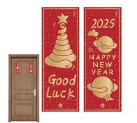 Autocollants de porte de l'année du serpent, bannière chinoise de l'année du serpent 2025 | Autocollant de porte en papier de dessin animé - Décorations de fête à thème élégantes