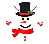 Autocollants de porte de Noël en feutre avec motif d'élan pour décoration murale et fenêtre - Tissu en feutre saisonnier - Décoration d'intérieur pour les fêtes de fin d'année (style bonhomme de neige