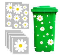 Autocollants de Poubelle à Roulettes, 8 Feuilles Autocollants de Fleur de Poubelle à Roulettes Imperméable Autocollants pour Poubelles Roulettes pour Casier, Réfrigérateur, Maison, Décoration Murale