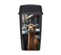 Autocollants De Poubelle À Roulettes Animaux Bruns Adhésif Imperméables Décoratif De Stickers Pour Poubelle À Roulettes, Jardin, Allée, Murale 38X82Cm*1