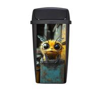 Autocollants De Poubelle À Roulettes Animaux Jaunes Adhésif Imperméables Décoratif De Stickers Pour Poubelle À Roulettes, Jardin, Allée, Murale 38X82Cm*1