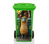 Autocollants De Poubelle À Roulettes Animaux Mignons Adhésif Imperméables Décoratif De Stickers Pour Poubelle À Roulettes, Jardin, Allée, Murale 38X82Cm*1